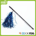 Blue Silk Ribbon and Rope Tease Cat Rod Pet Product